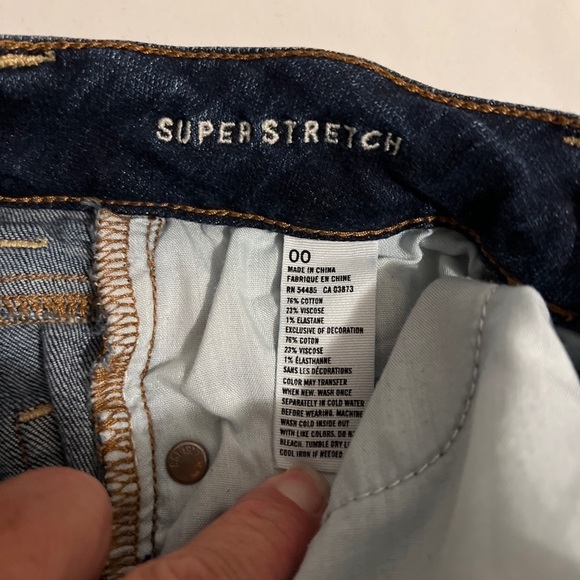 American Eagle Women’s Super Stretch Midi Jean Shorts Size 00 Cut Off - Picture 8 of 8